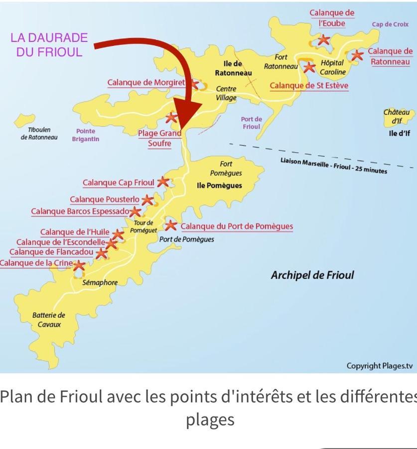 Ile Du Frioul, La Daurade Du Frioul, Marseille Leilighet Eksteriør bilde